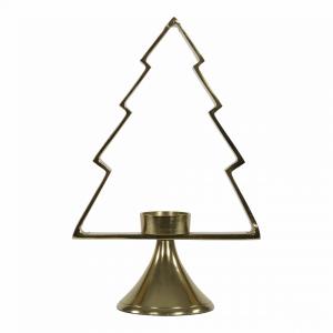 Kerstboom Windlicht Aurum 30 cm hoog goud 